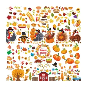Thanksgiving Day Window Cling Sticker Dwarf Turkey PVC Decorative Home Glass Stickers