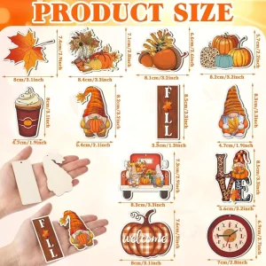 Thanksgiving Decorations Gnomes Wooden Hanging Pumpkin Leaves Floral Hollow Autumn Decorations Holiday Party Supplies