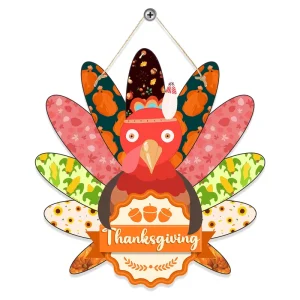 Thanksgiving Door Wall Hanging Decorations Quick Delivery Turkey Figurine Paper Card Decor for Holiday Celebrations