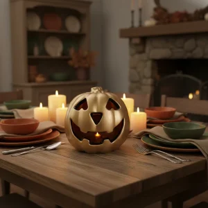 Thanksgiving Fall Decor Outdoor Security Front Porch Home Decor Plastic Pumpkin Sculpture for Halloween Decorations