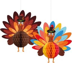 Thanksgiving Flamingo Honeycomb Centerpiece Decorations Flamingo Honeycomb Hanging Ornaments Thanksgiving Party Decor