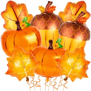 Thanksgiving Foil Balloon Kit Turkey Maple Leaf Pumpkin Animal Balloons Fall Harvest Party Decor OEM