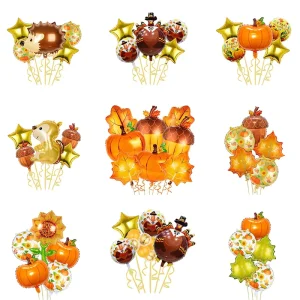 Thanksgiving Foil Balloon Set Pumpkin Pinecone Maple Leaf Turkey for Party Decoration Supplies
