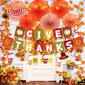 Thanksgiving Graduation Disposable Party Decorations Cartoon Patterned Paper Banners Fans Plates Silk Screen Printed