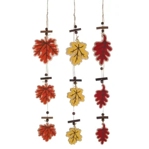 Thanksgiving Halloween Harvest Theme Felt Wood Leaves Ornaments Fall Hanging Tree Decoration