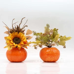 Thanksgiving Halloween Party Decoration Maple Leaf Sunflower Pumpkin Table Setting Harvest Autumn Decoration Props Potted Flower