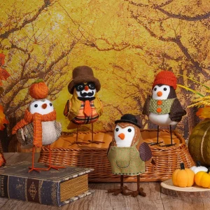 Thanksgiving Harvest Festival Birds Ornaments Indoor Window Decorations Doll