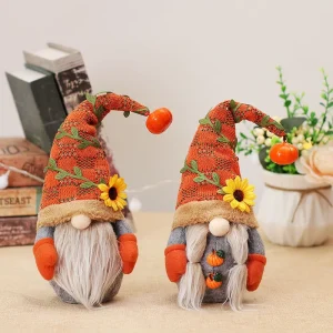 Thanksgiving Harvest Festival Pumpkin Sunflower Faceless Doll Dwarf Rudolph Doll Decorative Ornaments