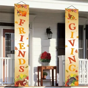 Thanksgiving Harvest Porch Hanging Banner Portable Lightweight Seasonal Autumn Decor for Fall Party Celebrations