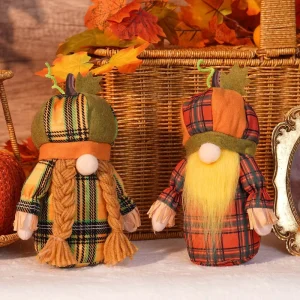 Thanksgiving Maternity Doll Pumpkin Hat Faceless Harvest Festival Decorations Rudolph Window Ornaments