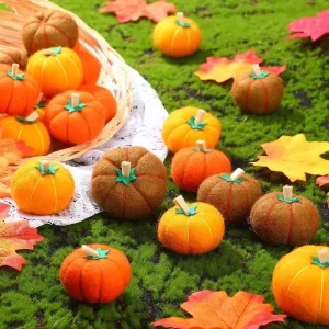 Thanksgiving Mini Pumpkin Halloween Home Decor Wall Hanging Ornament Decoration Felt Pumpkins Crafts Outdoor