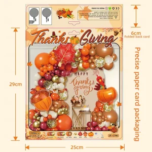 Thanksgiving Orange Balloon Chain Autumn Theme Party Decoration Birthday Wedding Scene Decoration Balloon Arches