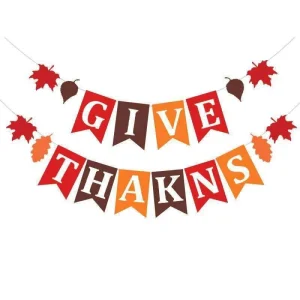 Thanksgiving Party Decoration Pull Flag Maple Leaf Pull Flower Autumn Holiday Party Banner Customization