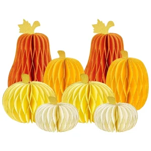 Thanksgiving Pumpkin Honeycomb Centerpiece Decorations Pumpkin Honeycomb Hanging Ornaments Thanksgiving Party Decor