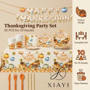 Thanksgiving Tableware Set Disposable Plate for the Autumn Harvest Gratitude Party