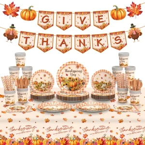 Thanksgiving Tableware Set Is a Disposable Plate for the Autumn Harvest Gratitude Party