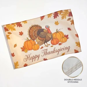 Thanksgiving Turkey Pennant Eco-Friendly Polyester Home Decoration for Yards Porches and Outdoor Use