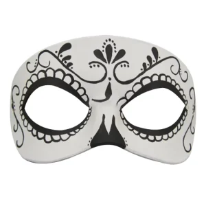 The Day of Dead Sugar Skull Mask Venetian Fabric Masquerade Theater Jester Mask Decor Sugar Skulls
