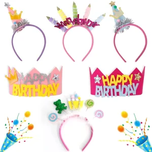 Theme Birthday Decoration Set Party Supplies for Children Cute Headband with Happy Birthday Letter