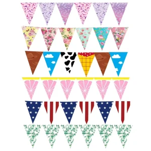 Themed Versatile Style Triangular Flags Independence Day String Flags Paper Venue Party Decorations