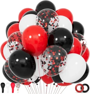 Thick Black and Red Latex Balloon Set Pink Cow Cowboy Theme Set Racing Competition Foil Balloon Set Birthday Party Decoration