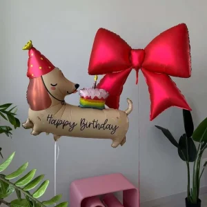 Thick Helium Flying Cartoon Happy Birthday Hot Dog Cake Foil Balloon For Gift Birthday Baby Shower Event Party And Room Decor