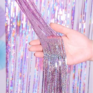 Thickened Laser Points Shiny Foil Tinsel Backdrop Curtain Metallic Foil Curtains Birthday Party Wedding Decoration