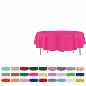 Thickened Waterproof PE Plain Round Table Cover 84 Inch Party Banquet Hotel Dining Home Event Tablecloth