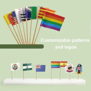 Thin Bamboo Flag Toothpicks Multifunctional Party Food Decoration Picks