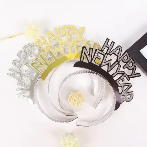 Tiaras for Christmas New Year Party Favors Hair Clasp Happy New Year Headband Eve Party Supplies New Year Decorations