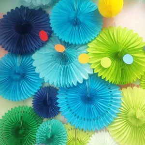 Tissue Paper Fan Set 20 30 40cm Sunflower Decoration for Thanksgiving Father’s Day Parties Reusable Durable Indoor Use