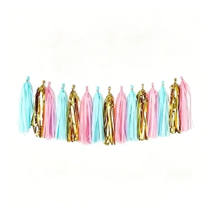 Tissue Paper Tassel Garland Hanging Paper Tassel Banner for Wedding Birthday Party Decoration Baby Shower Backdrop DIY Garland