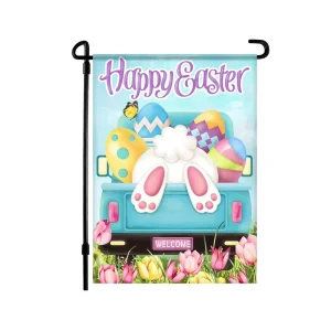 Top Quality Manufacturer Cute Rabbit Double Side Outdoor Yard Festival Decoration Custom Garden Flags Banner