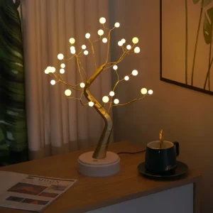 Touch Controlled Pearl Tree Dual Function Lamp Holiday Lighting for Living Room and Bedroom Ambiance Decor