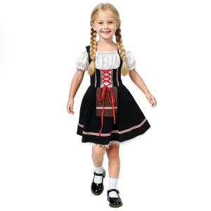 Trade Medieval Bavarian Traditional Costume Children’s Skirt German Ethnic Performance Christmas Beer Festival Outfit