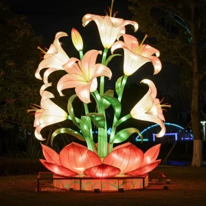 Traditional Chinese Festival Lanterns Outdoor Theme Parks Lily Flower Lanterns Chinese New Year Thanksgiving Decorations