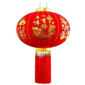 Traditional Flocking Material Outdoor Lantern Chinese Silk Lantern