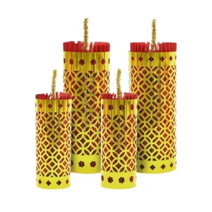 Traditional Honeycomb Paper Chinese Firecracker Ornaments 3D Red Gold Eco friendly Decorations for Lunar New Thanksgiving