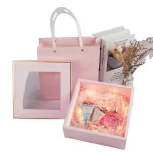 Transparent Design Paper Gift Boxes Gift Bags Packaging for Holiday Gifts