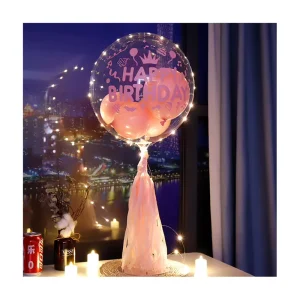 Transparent Happy Birthday Decoration 20 Inch Clear Pvc Bubble Bobo Balloons