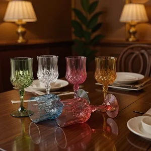 Transparent Plastic Wine Glasses Plastic Goblets Drinking Glasses For Wedding Reception Grand Event Party Supplies