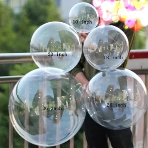 Transparent Stretchable TPU Bubble Balloon Confetti 10 18 24 Inch Party Decoration Easter Christmas Bobo Balloon