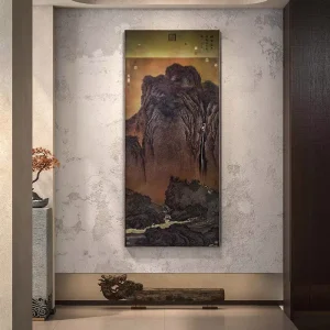 Travel Picture Chinese Landscape Brass Metal Handicraft Hanging Wall Decor Customizable Movable Painting