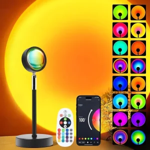 Tuya Smart APP Control RGB Sunset Lamp Projector 16 Colors USB Night Light 180 Degree Rotatable Sunset Table Lamp for Room Decor