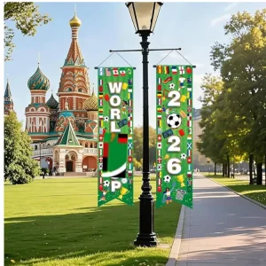 US Canada Mexico World Football Cup Decor Banners Football Welcome Hanging Flags Porch Door Couplets for Soccer Fan Party