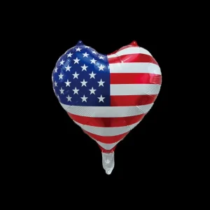 USA Heart Shape Flag Balloon 43.5*50.5cm Indoor Outdoor Decor Picks Independence Day Themed Inflatable Balloons for Party Gift