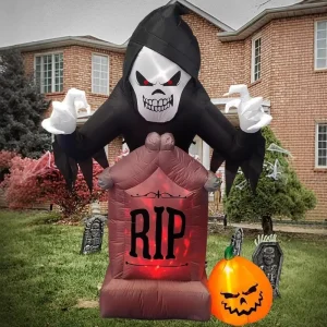 USA Hot Selling Halloween Inflatable Cartoon Toy Pumpkin Ghost and Tombstone for Outdoor Yard Decor with LED Lights