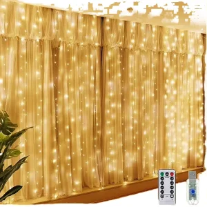 USB 3x3m 300 LED Fairy String Curtain Lights Copper Wire IP65 for Home Garden Wedding Party