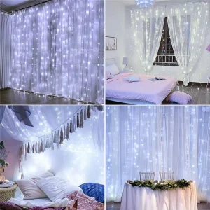 USB 8-Mode Remote Control LED String Copper Plastic Material Fairy Garland Warm White Curtain Outdoor Christmas Parties