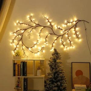 USB Controlled LED Branch Cane Light String 4.3m Copper 2700K Warm White Rechargeable Christmas Wedding Decoration